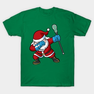 Lacrosse Lax Dabbing Santa Claus Christmas T-Shirt